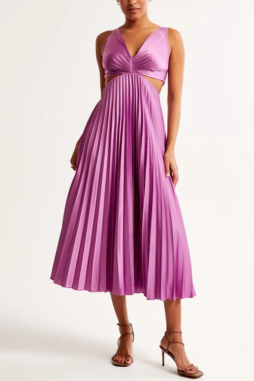 SERAP - PLISSIERTES KLEID MIT SEITLICHEN AUSSCHNITTEN - Image 4
