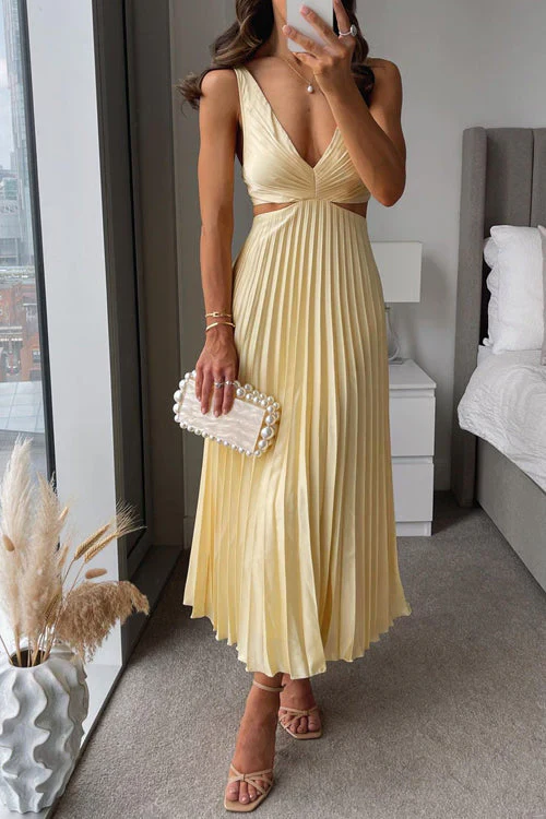 SERAP - PLISSIERTES KLEID MIT SEITLICHEN AUSSCHNITTEN - Image 5
