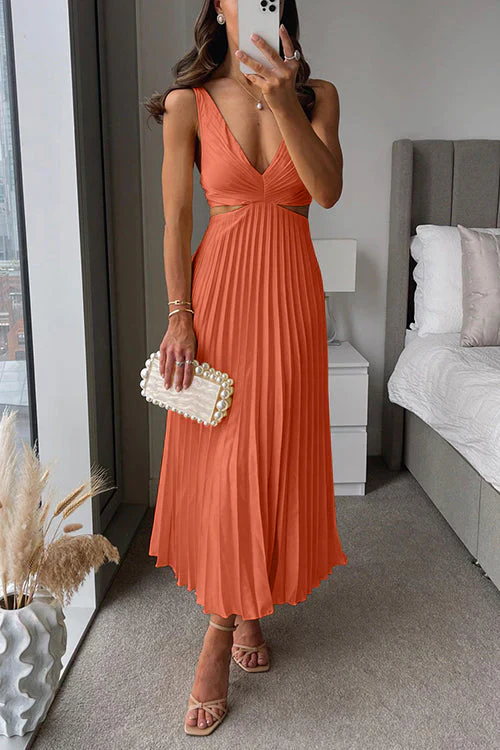 SERAP - PLISSIERTES KLEID MIT SEITLICHEN AUSSCHNITTEN - Image 8