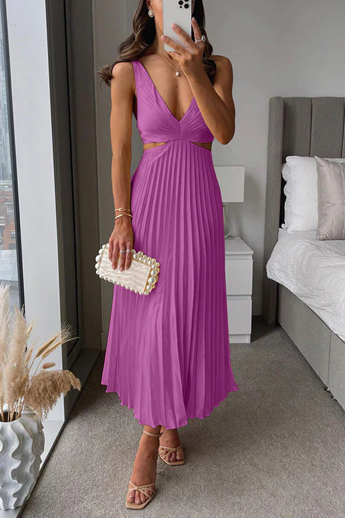 SERAP - PLISSIERTES KLEID MIT SEITLICHEN AUSSCHNITTEN - Image 9