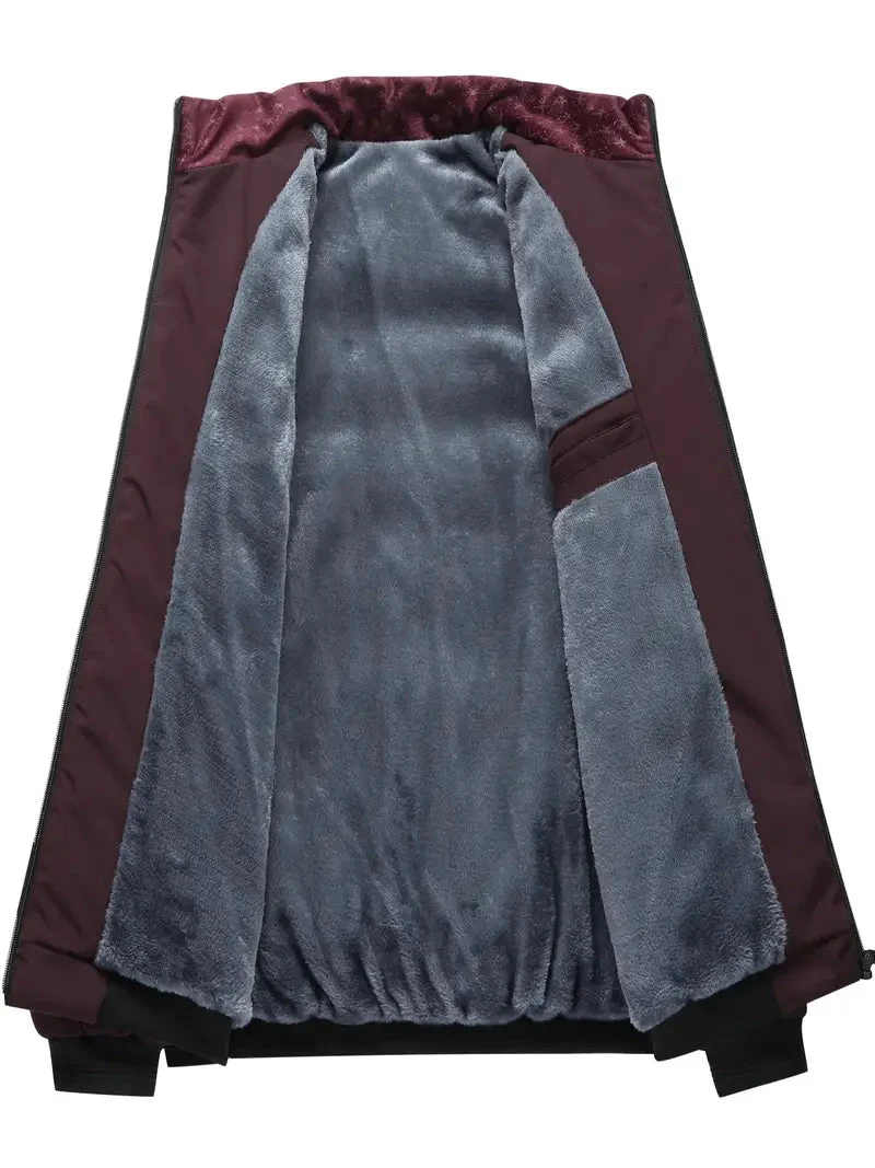 Sert – modische herrenjacke mit stehkragen – dicker und warmer wintermantel mit samtfutter - Image 2