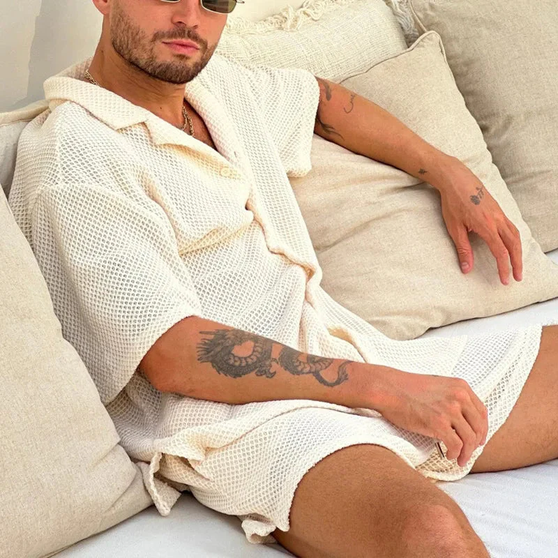 Set aus Hemd mit Knopfleiste und Kordelzug-Shorts - Image 3