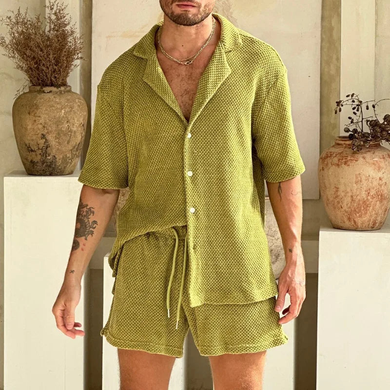 Set aus Hemd mit Knopfleiste und Kordelzug-Shorts - Image 4