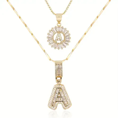 Set von Pavé Buchstaben-AnhÀngern | Gold