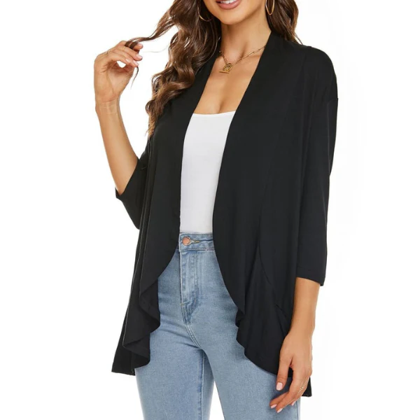SEVDA - LEICHTER CARDIGAN MIT DREIVIERTELÄRMELN - Image 2