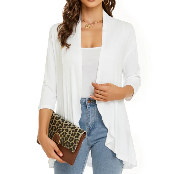SEVDA - LEICHTER CARDIGAN MIT DREIVIERTELÄRMELN - Image 4