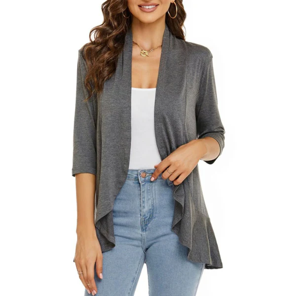 SEVDA - LEICHTER CARDIGAN MIT DREIVIERTELÄRMELN - Image 5