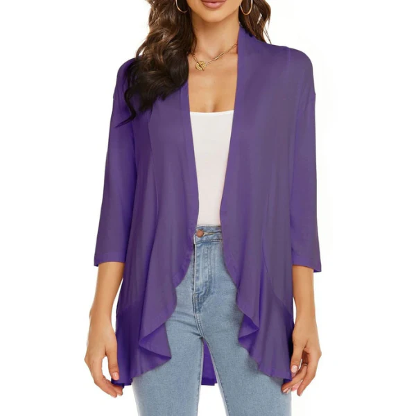 SEVDA - LEICHTER CARDIGAN MIT DREIVIERTELÄRMELN - Image 6