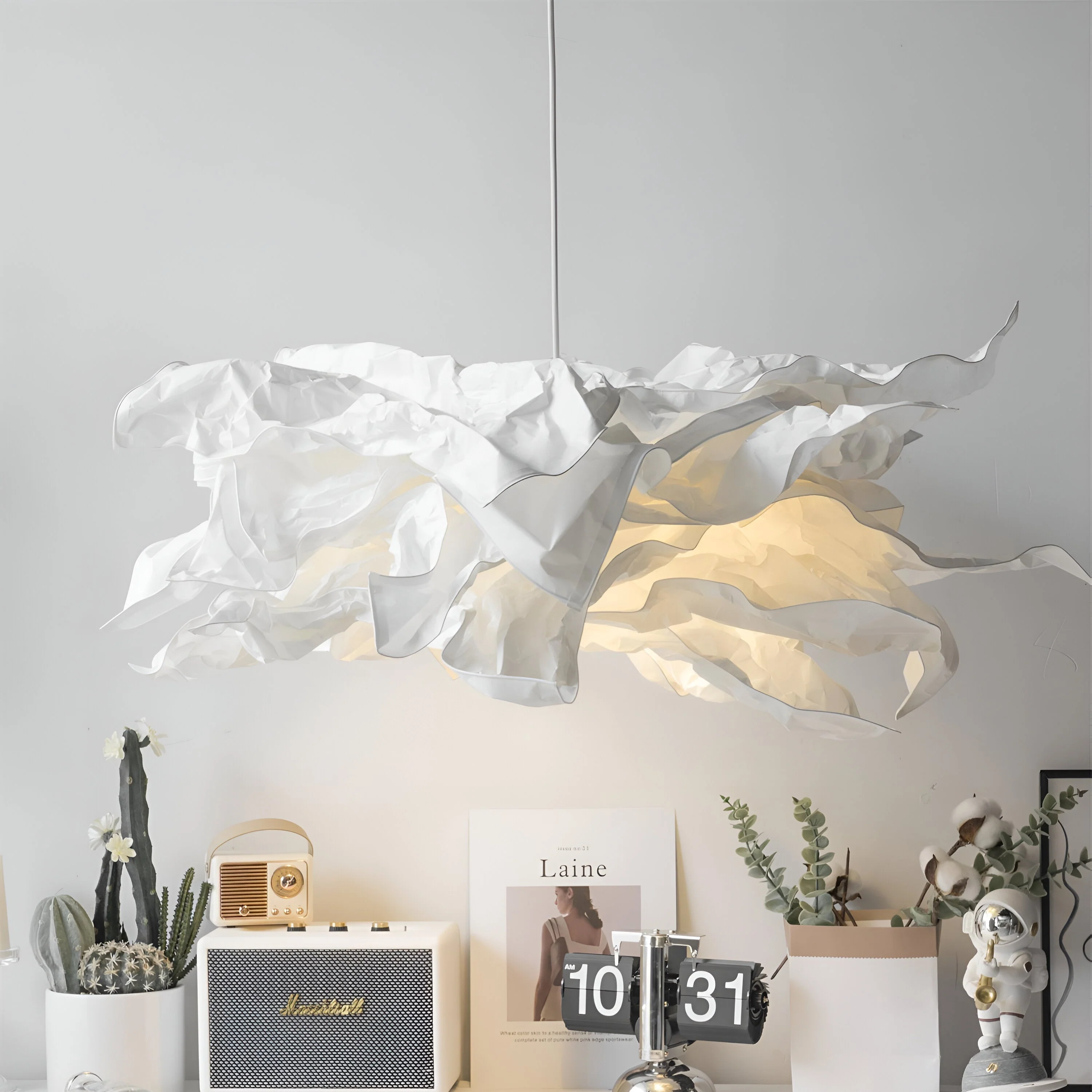 ShadeGlow Anpassbare Pendelleuchte mit skulptiertem Papier-Schirmdesign - Image 6