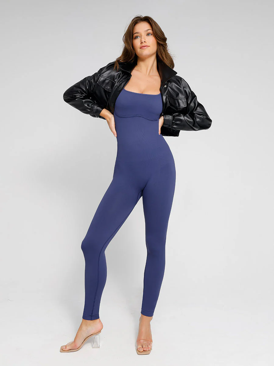 Shapewear-Strampler mit eckigem Ausschnitt und integriertem Schnitt - Image 2