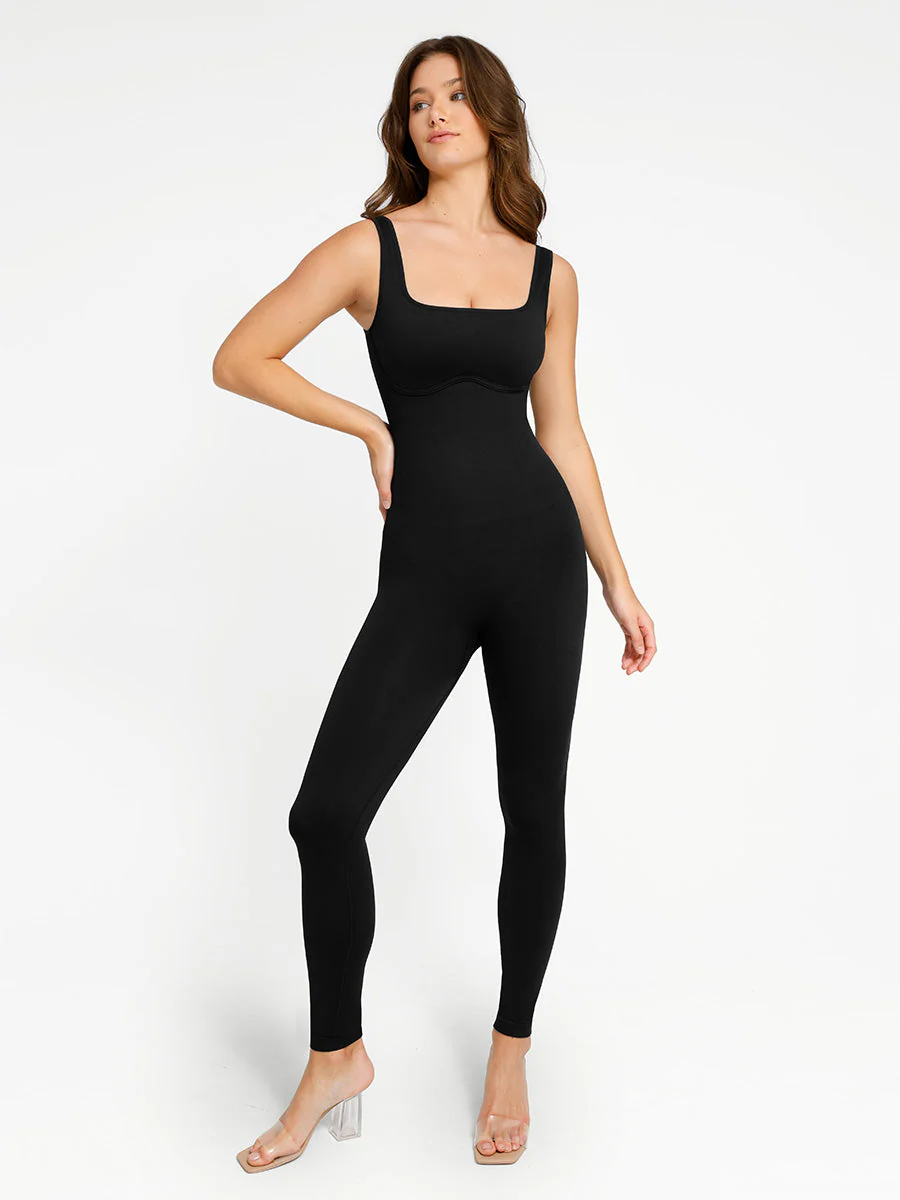 Shapewear-Strampler mit eckigem Ausschnitt und integriertem Schnitt - Image 8