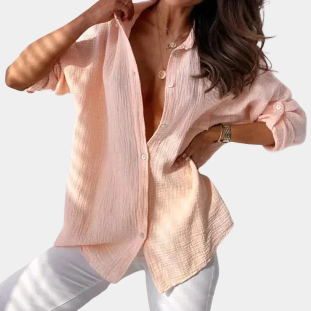 Shenna - Lässige Button Down Bluse mit Reverskragen