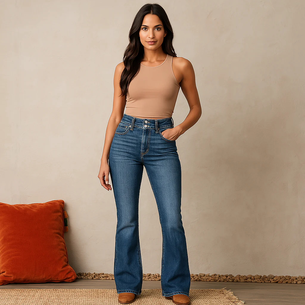 SIBEL - HOCHGESCHNITTENE SCHLAGJEANS - Image 7