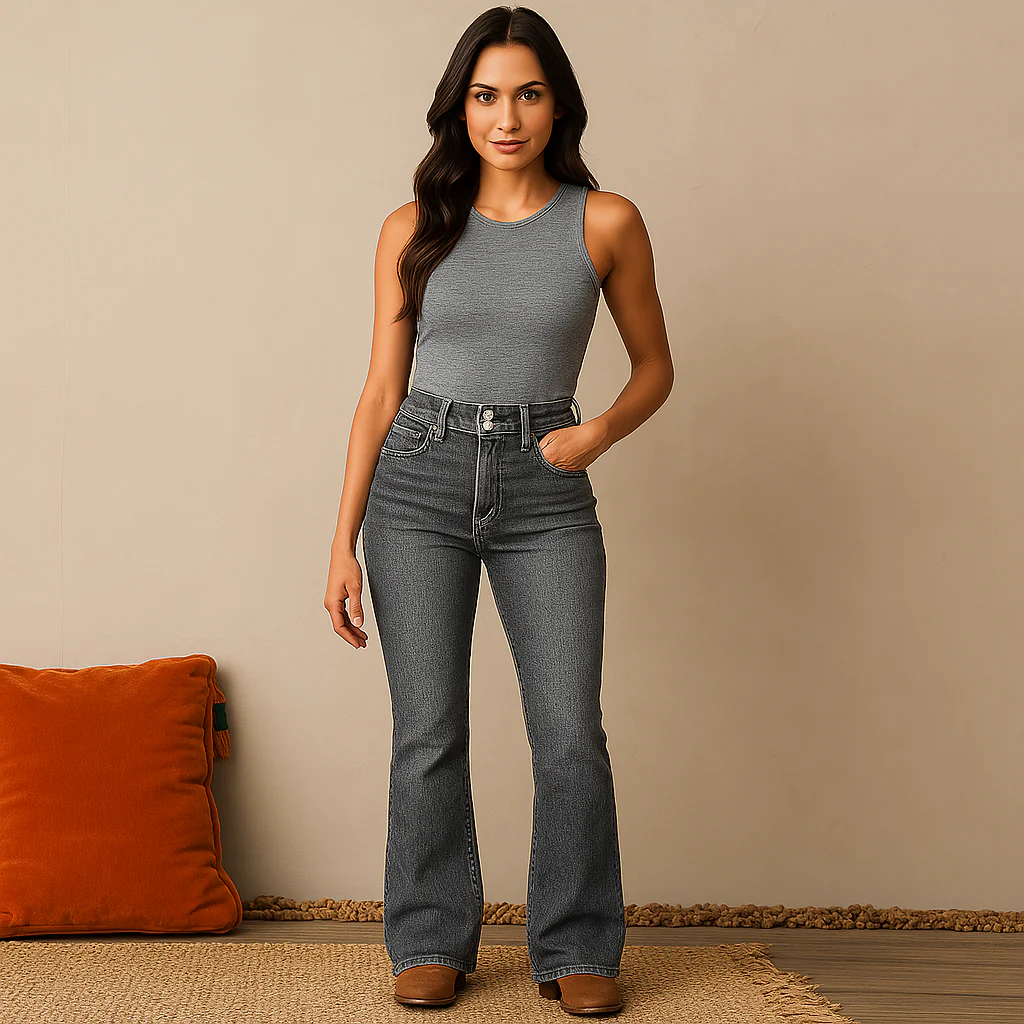 SIBEL - HOCHGESCHNITTENE SCHLAGJEANS - Image 9