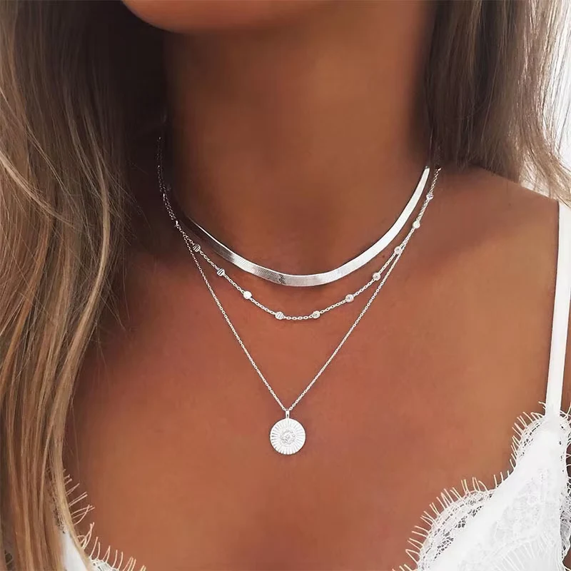 Sibylle - Silberne Layer-Kette