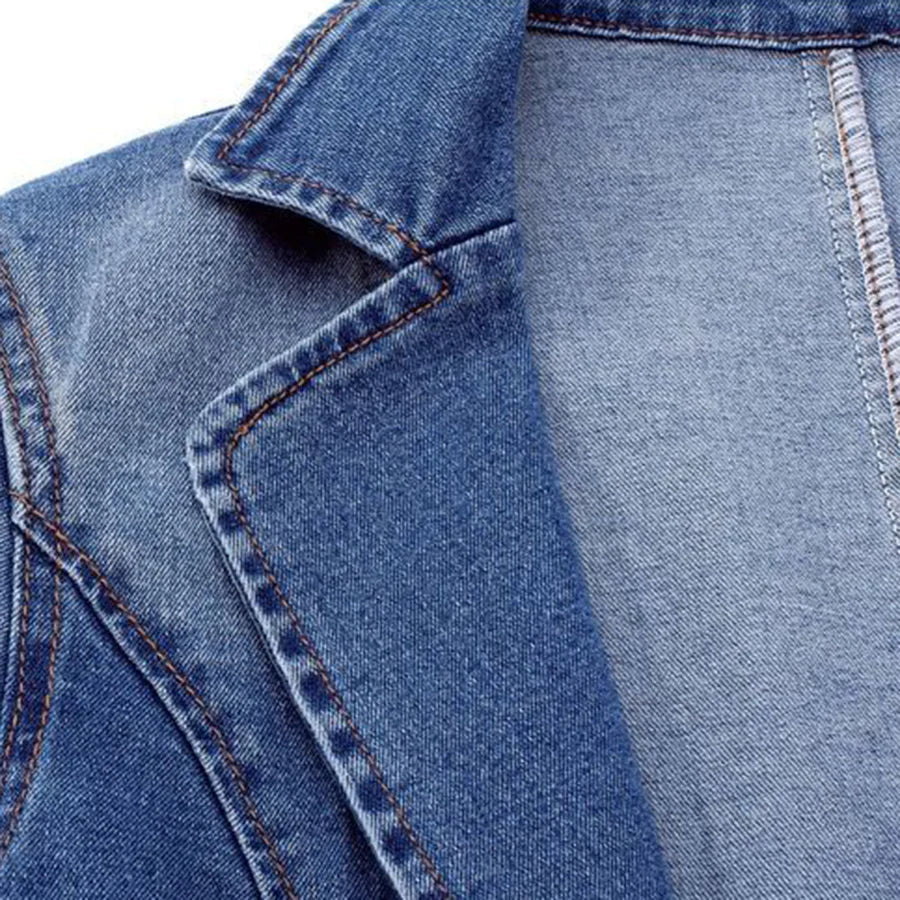 Sidney - schmale jeansjacke mit einem knopf - Image 4
