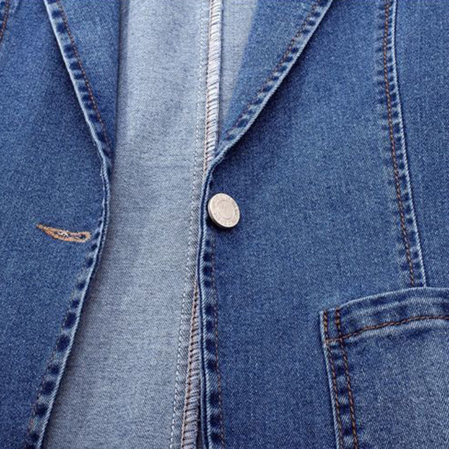 Sidney - schmale jeansjacke mit einem knopf - Image 6
