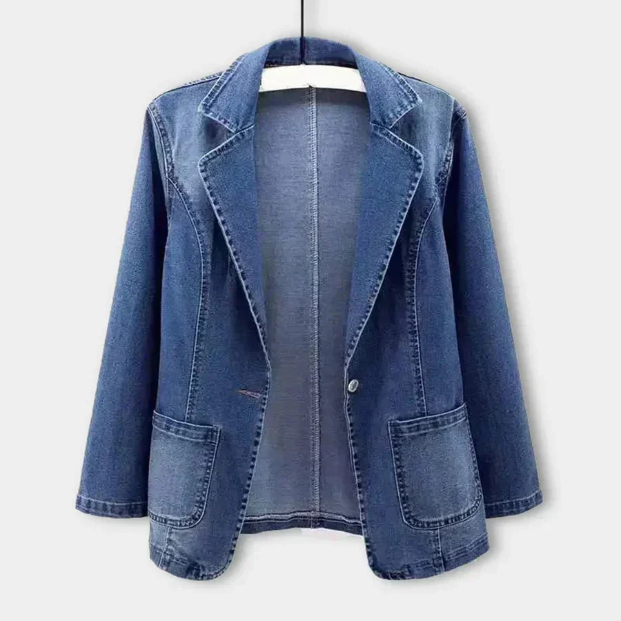 Sidney - schmale jeansjacke mit einem knopf - Image 8
