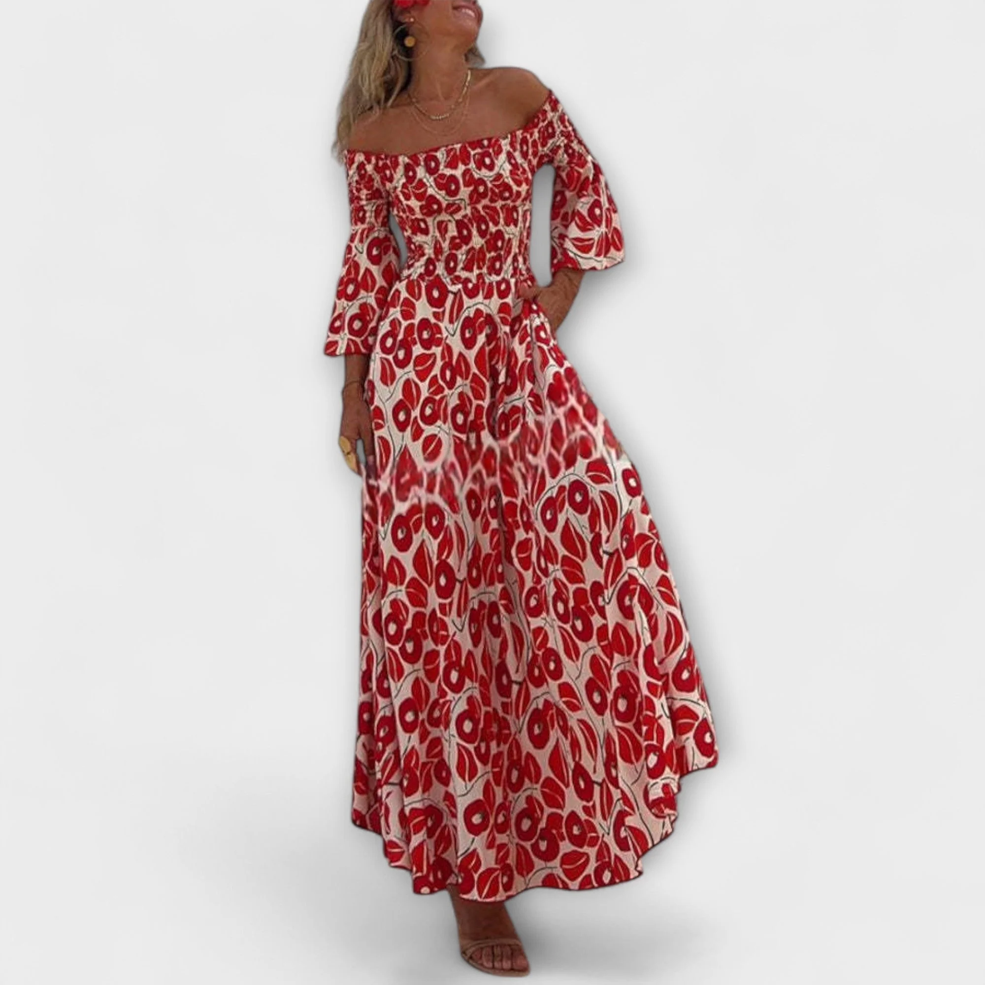 Sienna - Off-Shoulder Maxikleid für den perfekten Urlaub