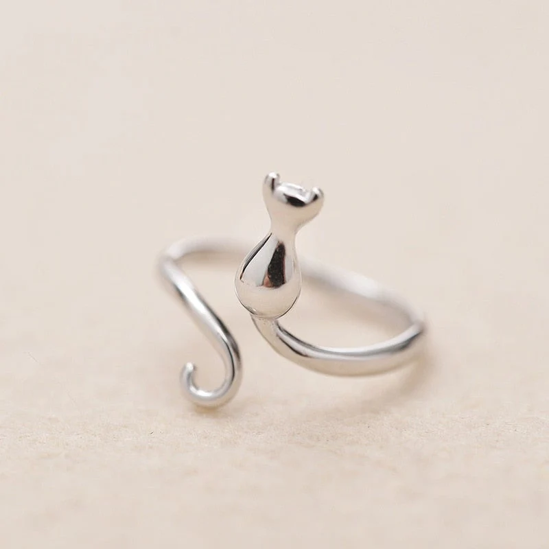 Silberner Kater in Boots Ring - Image 3