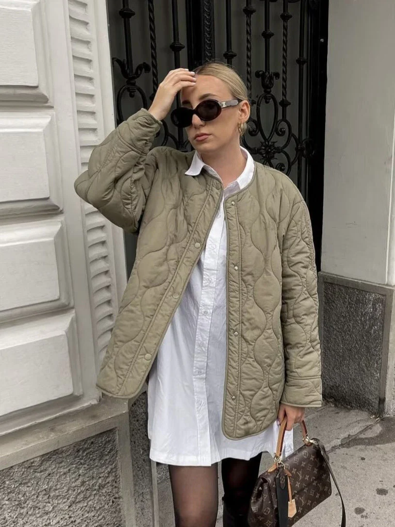 Sivya | Gestepptes Baumwolljacke Mit Rundhalsausschnitt - Image 2
