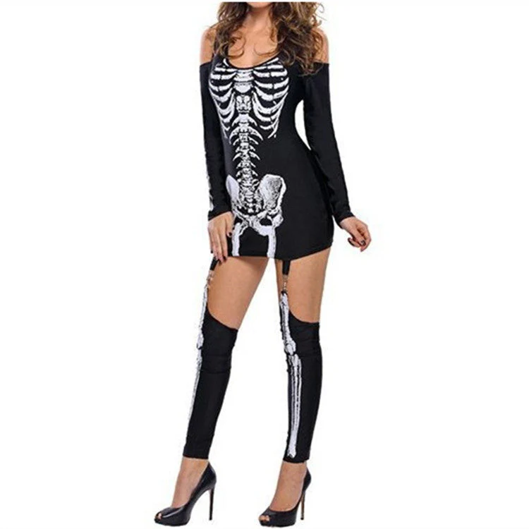 Skelett Druck Halloween Kostum - Image 3