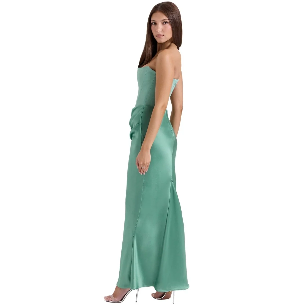 Sabrina | Damen Trägerloses Korsett Maxikleid Satin – Satin Korsett Maxi 2026 - Image 19
