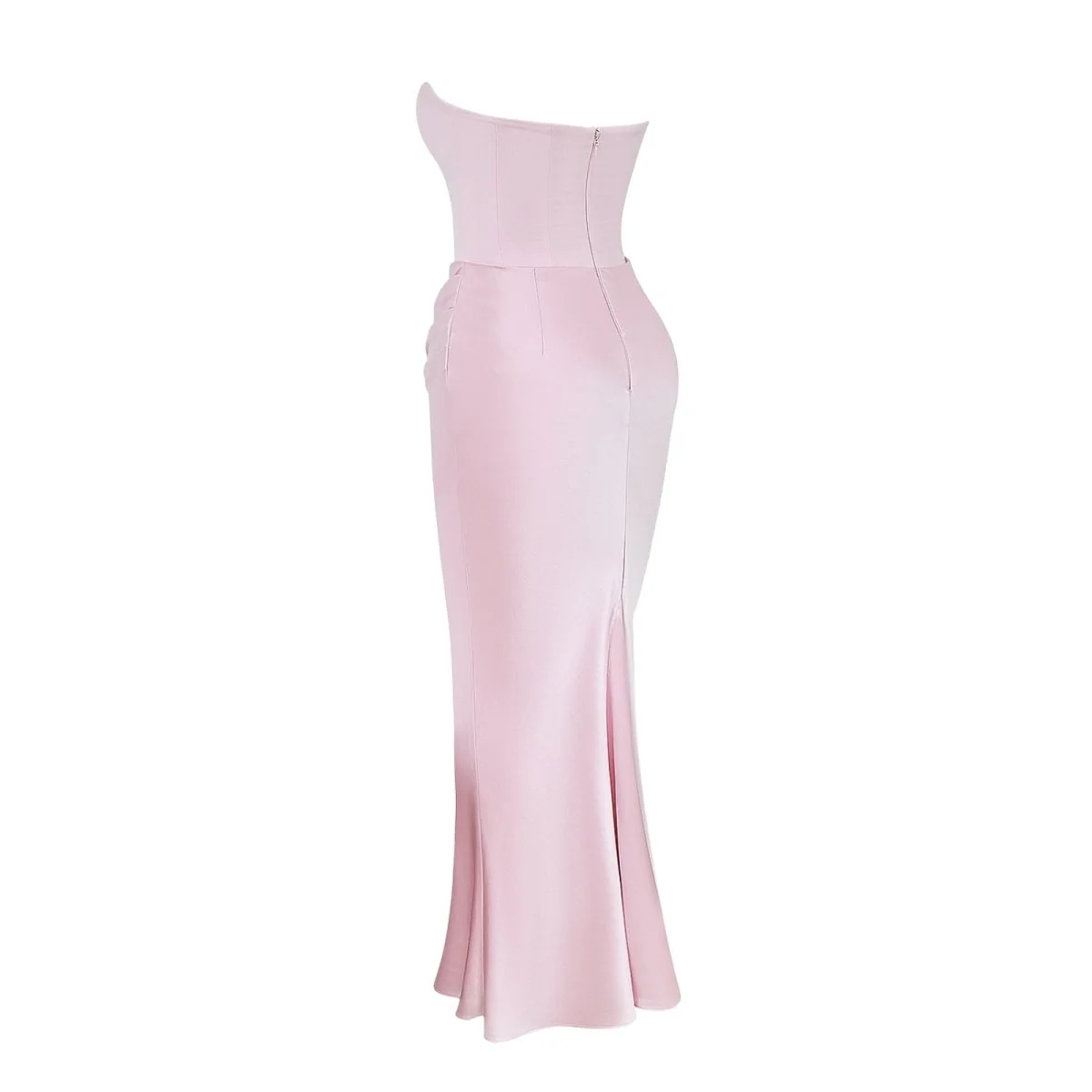 Sabrina | Damen Trägerloses Korsett Maxikleid Satin – Satin Korsett Maxi 2026 - Image 29