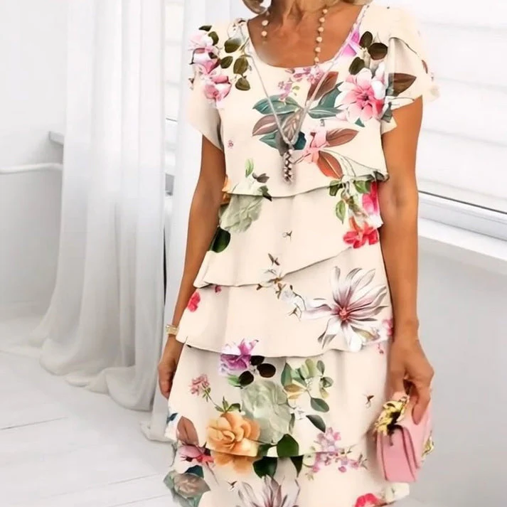 SMILLA - KURZES KLEID MIT BLUMENMUSTER - Image 2