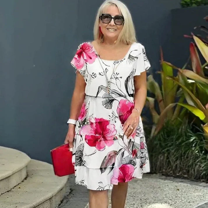 SMILLA - KURZES KLEID MIT BLUMENMUSTER - Image 5