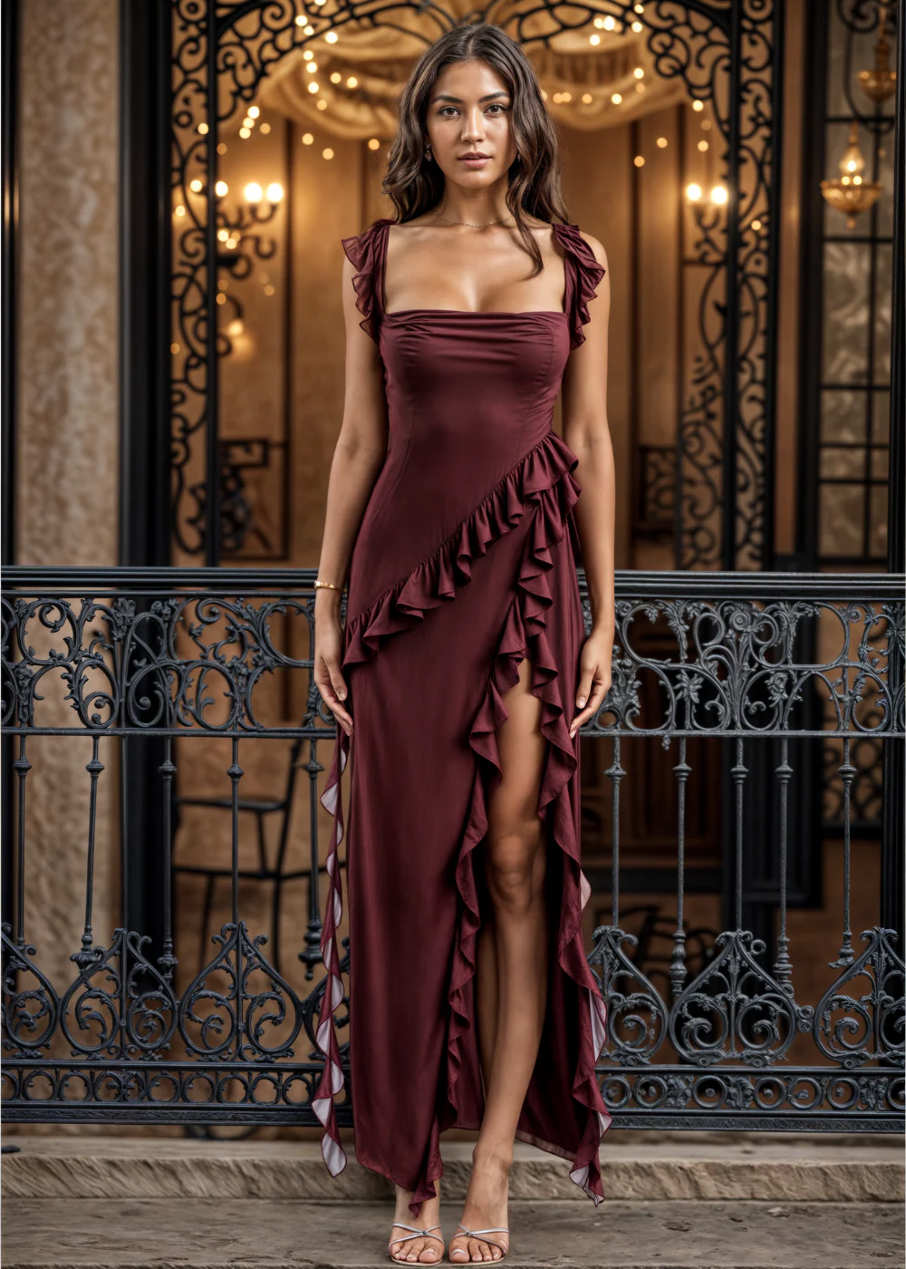 Sofia | Elegantes Kleid mit offenem Beinschlitz - Image 10