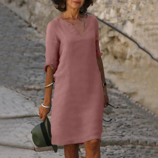 Sofia - grünes kleid mit v-ausschnitt - Image 5