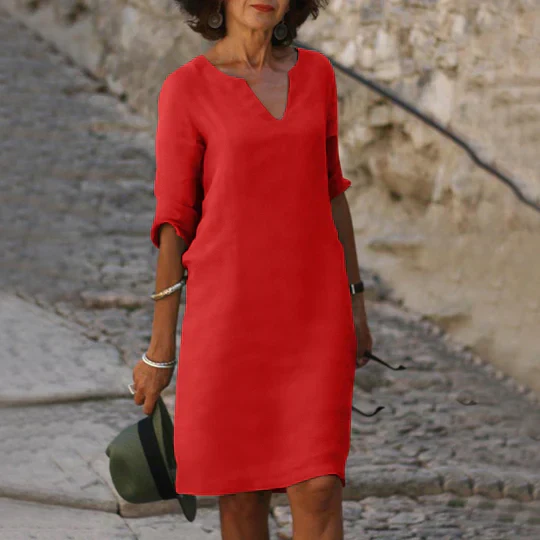 Sofia - grünes kleid mit v-ausschnitt - Image 6