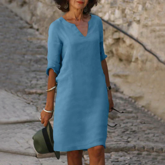 Sofia - grünes kleid mit v-ausschnitt - Image 7