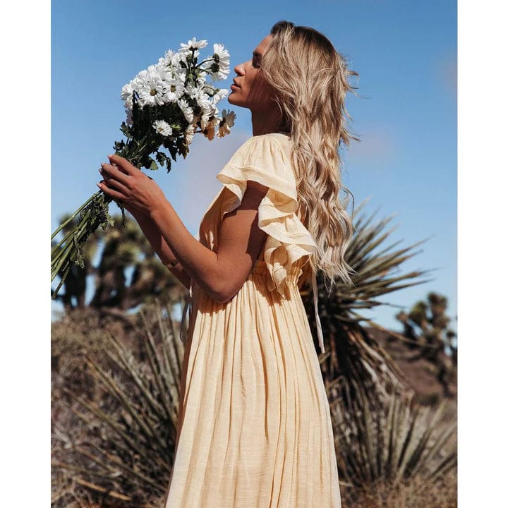 Solana | Maxi Ibiza Kleid in Creme - Image 3