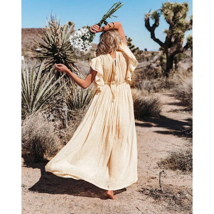 Solana | Maxi Ibiza Kleid in Creme - Image 4