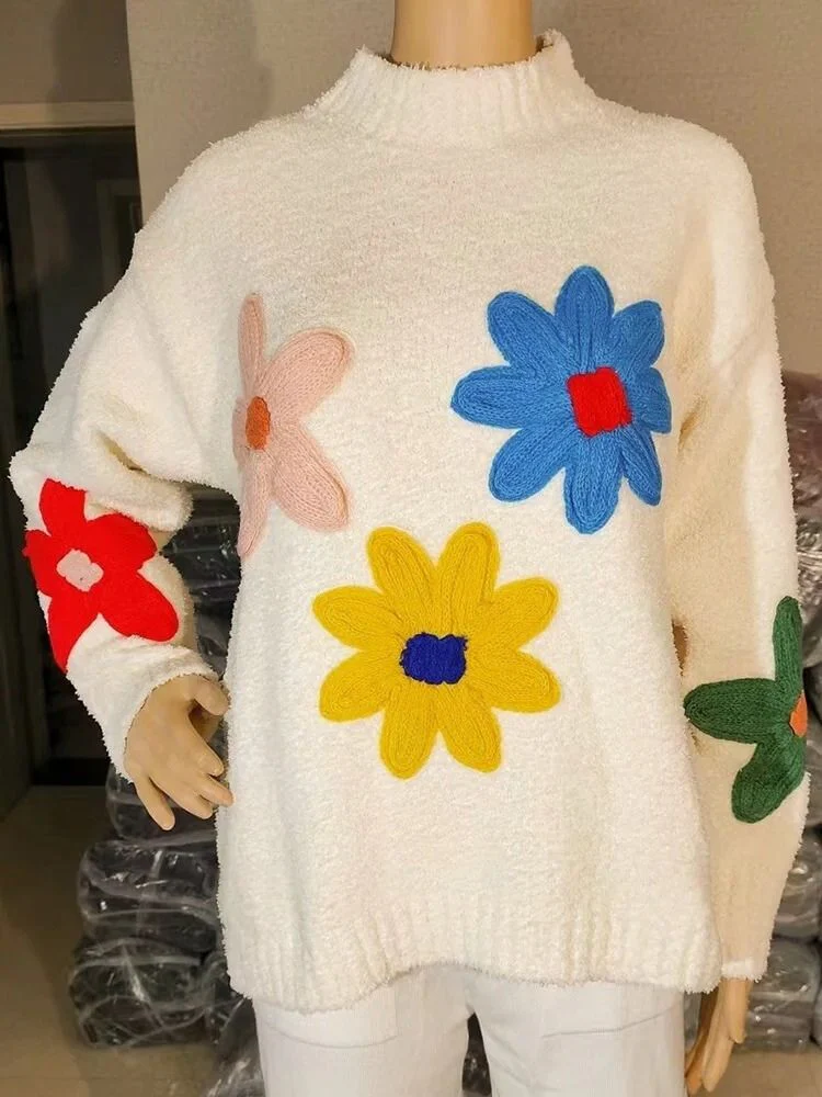 Solange Gestrickter Pullover mit Blumenstickerei - Image 4