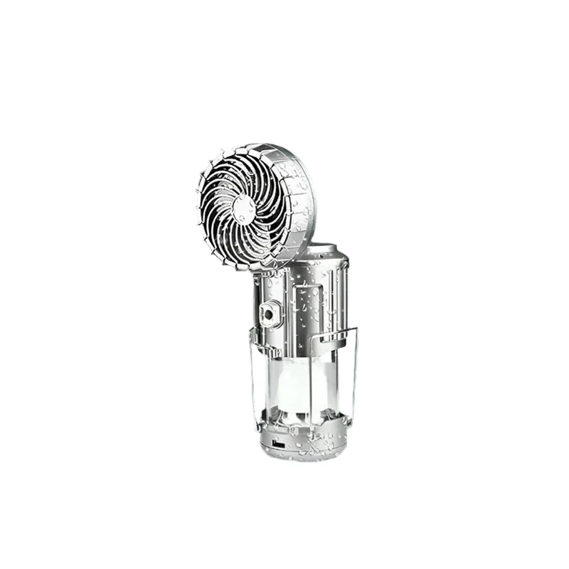 SolarBreeze LED Campinglaterne – Zusammenklappbares Licht mit Eingebautem Ventilator und USB-Wiederaufladbarem Strom