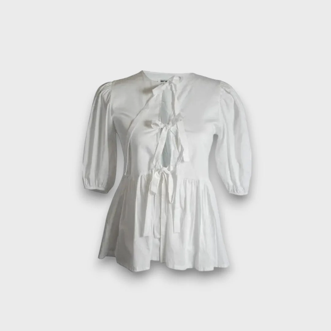 Solene – Bluse mit Bindedetails und leichter A-Linie - Image 3