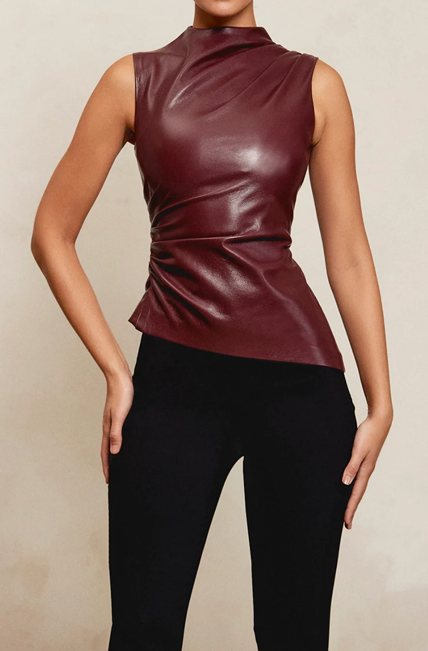 Solira | Luxuriöses Slim-Fit-Ledertop