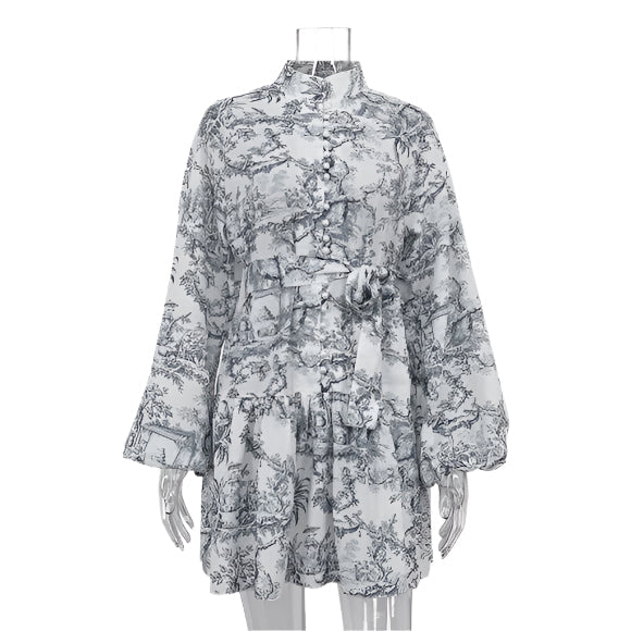 Solstice Boho Trapezikleid – Lange Pufferblumen-Midikleid - Image 2