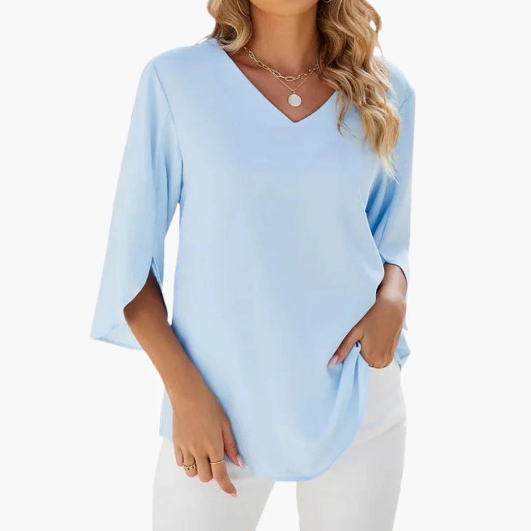 Sommerbluse mit V-Ausschnitt für Damen – Leicht & Elegant - Image 6