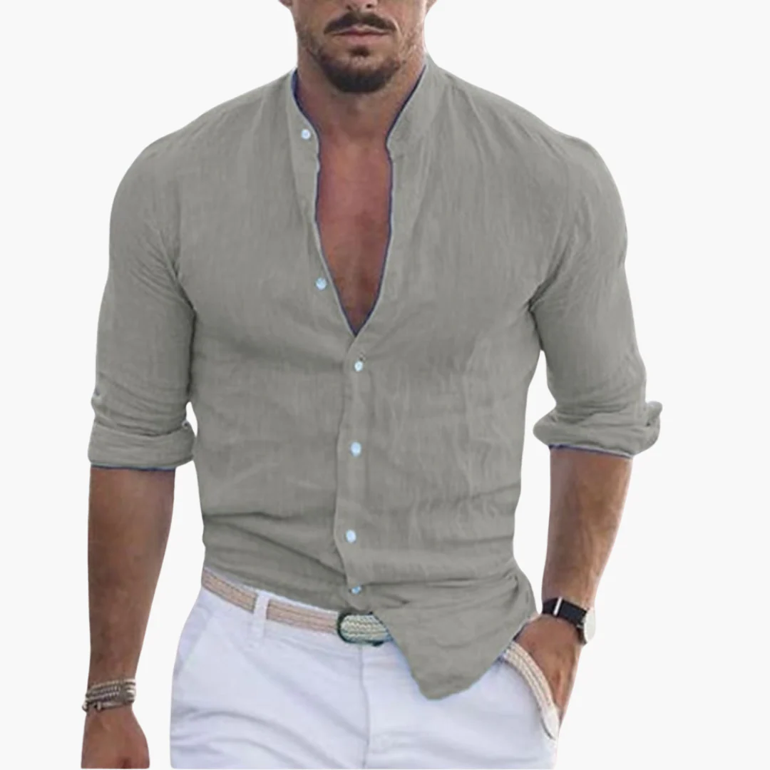 Sommerhemd für Herren - Leicht, Luftig & Stehkragen Casual - Image 3