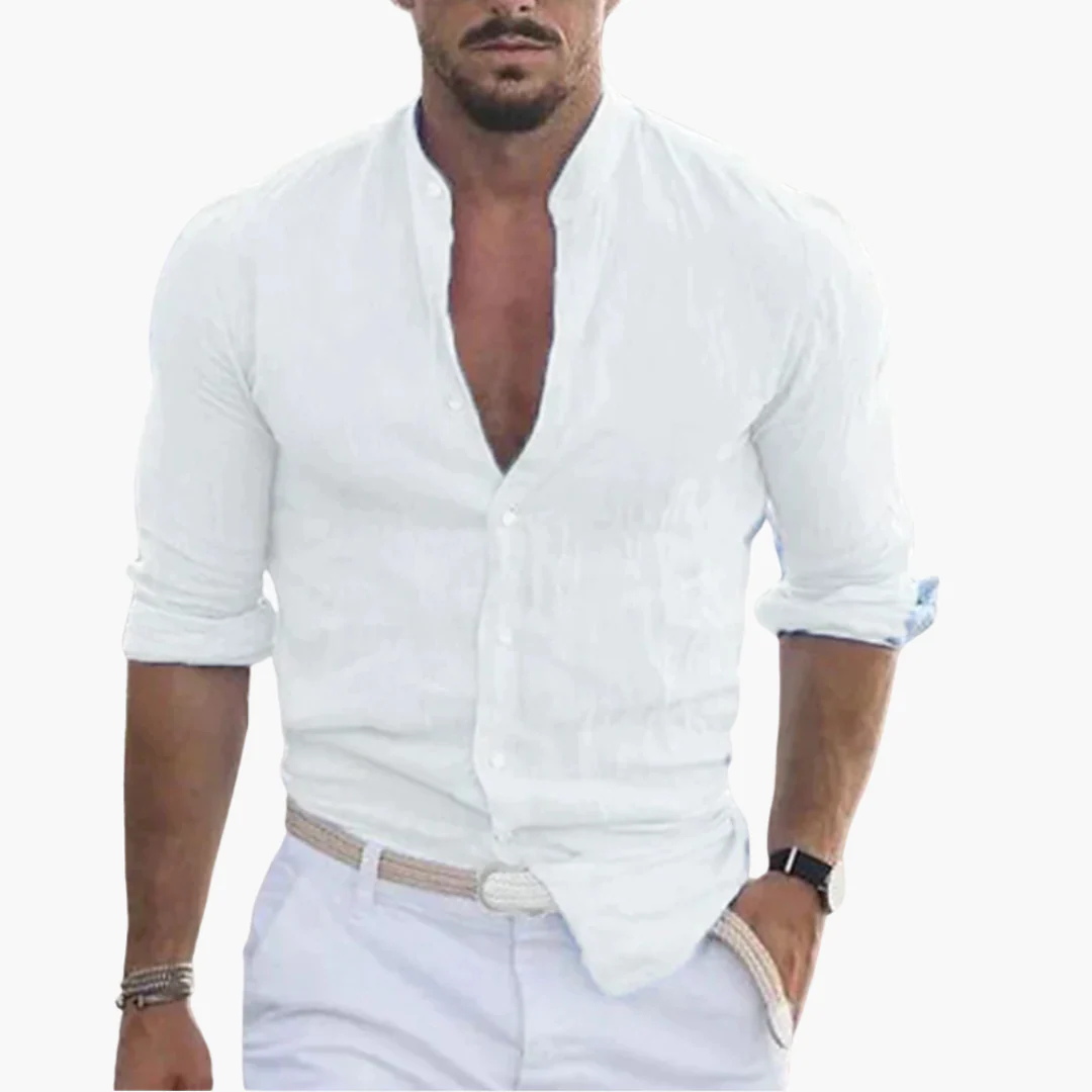 Sommerhemd für Herren - Leicht, Luftig & Stehkragen Casual - Image 4