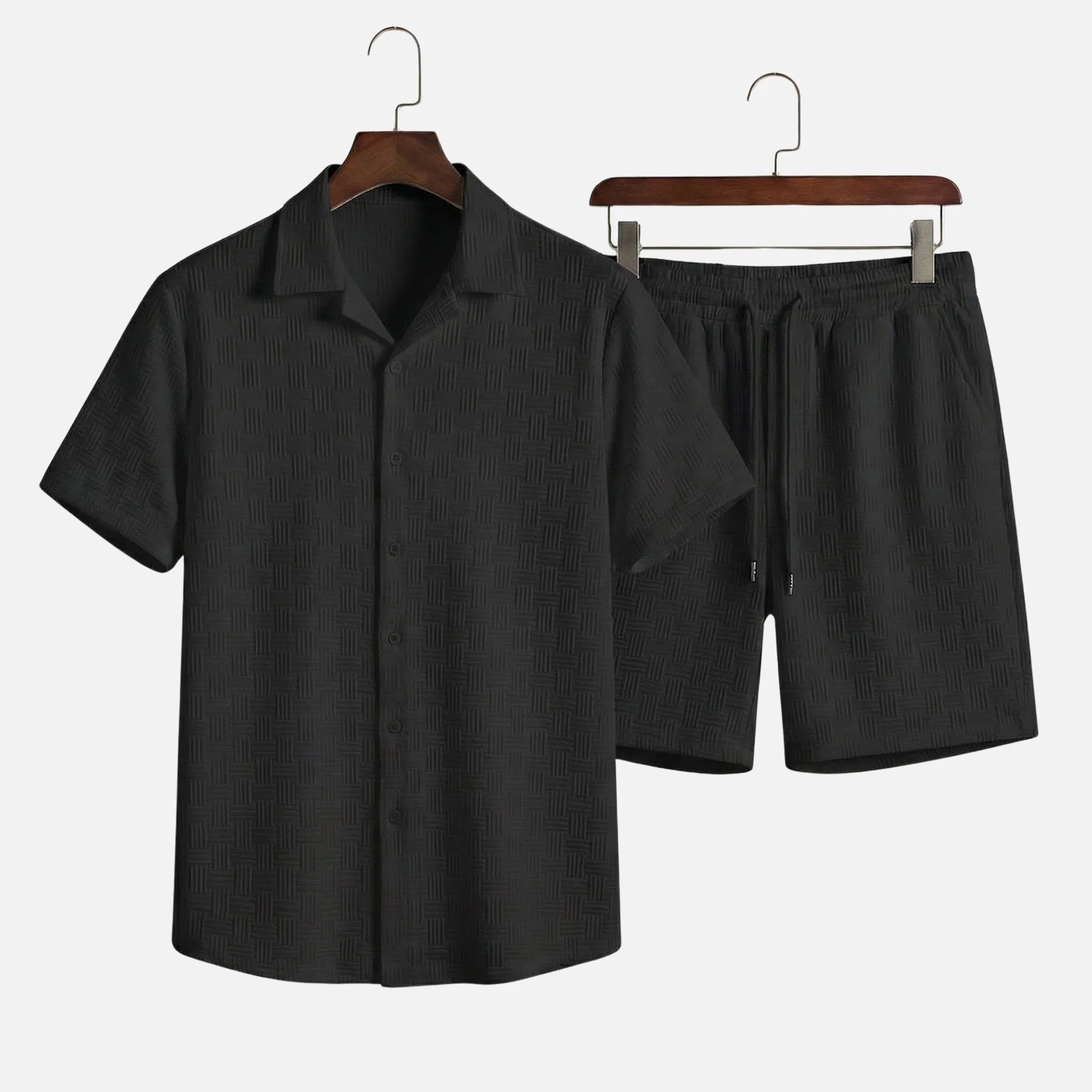 Lars | Herren Sommerlicher Baumwoll-Zweiteiler Gemustert Slim Fit – Baumwoll Set - Image 7