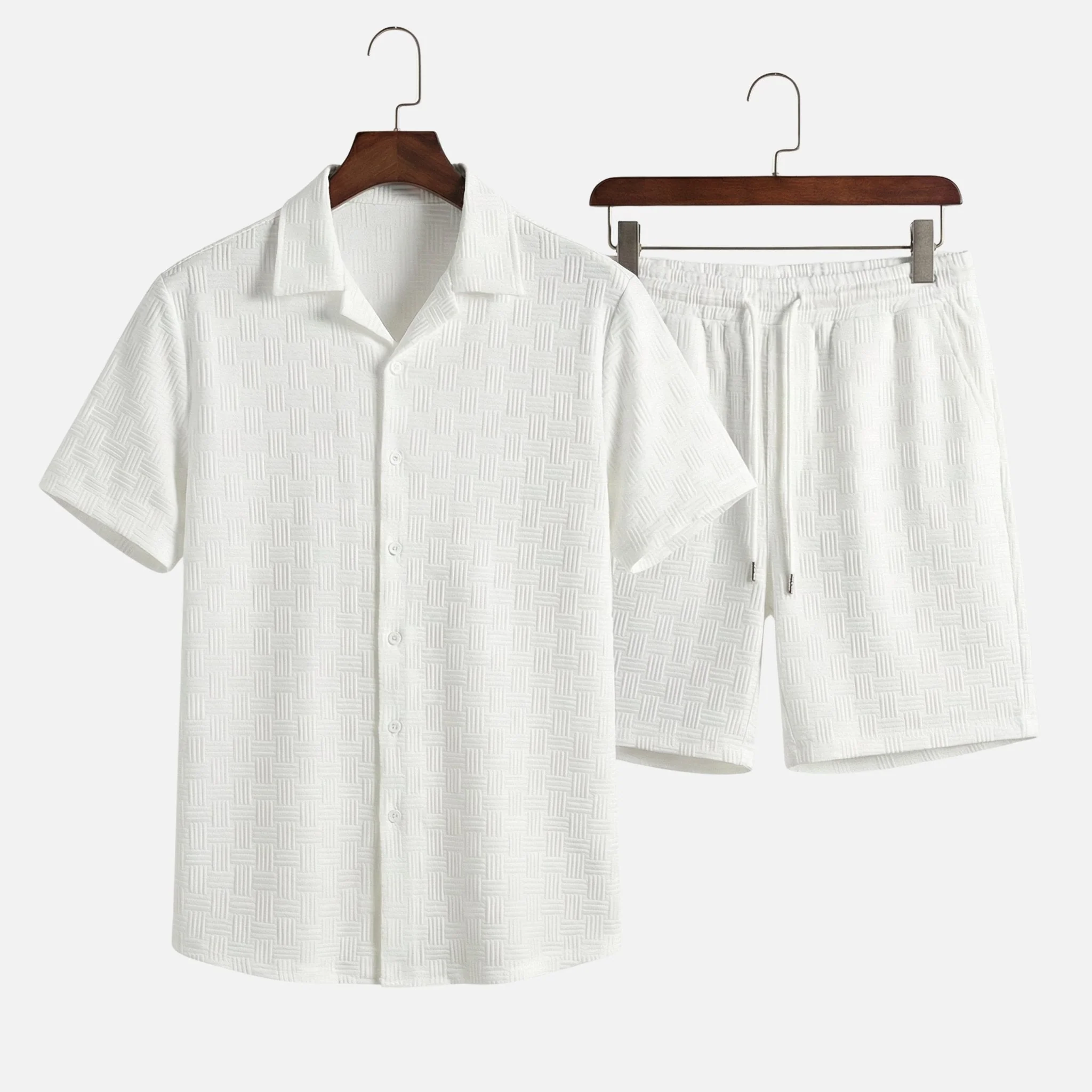 Lars | Herren Sommerlicher Baumwoll-Zweiteiler Gemustert Slim Fit – Baumwoll Set - Image 8