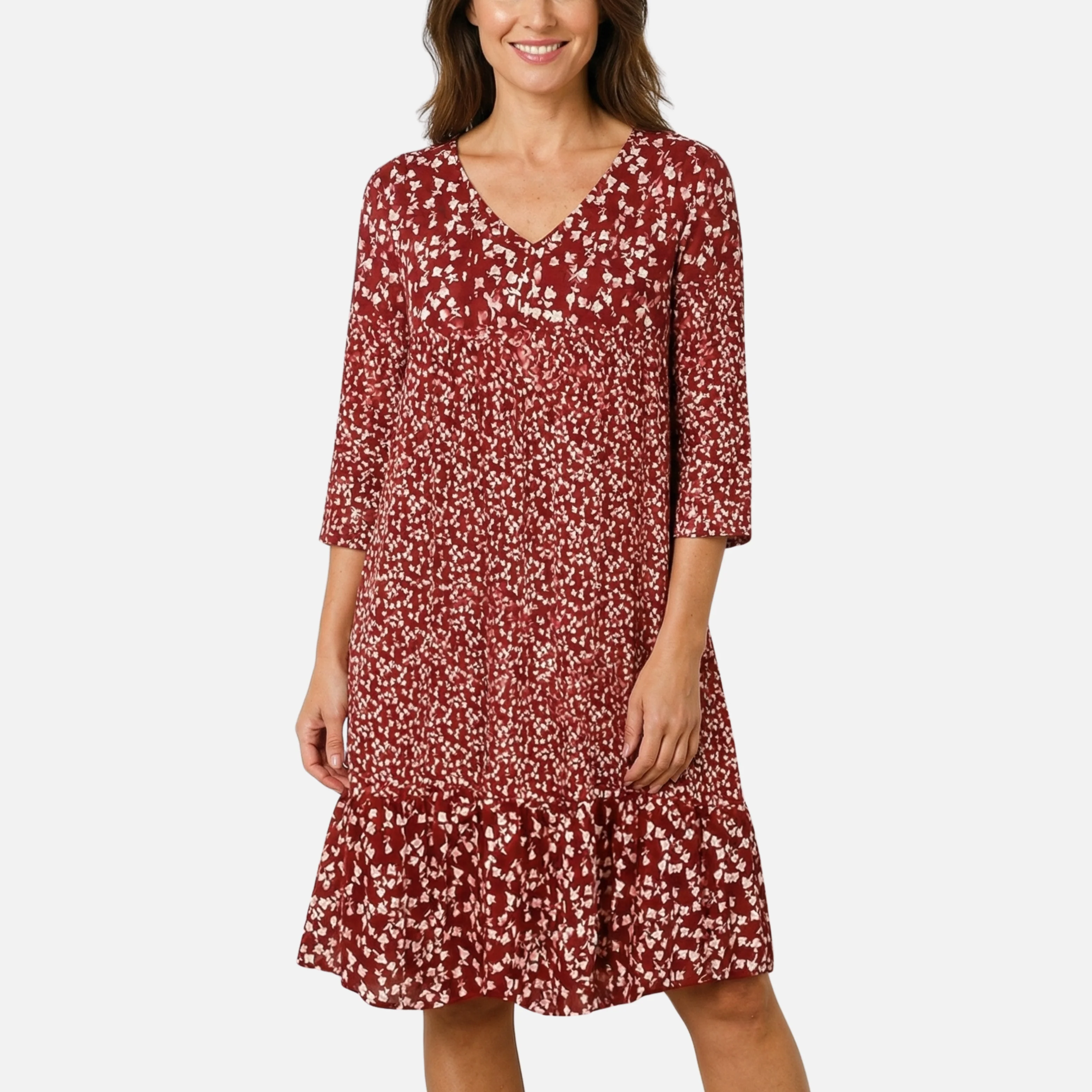 Anika | Damen Sommerliches Midi Kleid Floral V-Ausschnitt – Florales Midi Sommer - Image 2