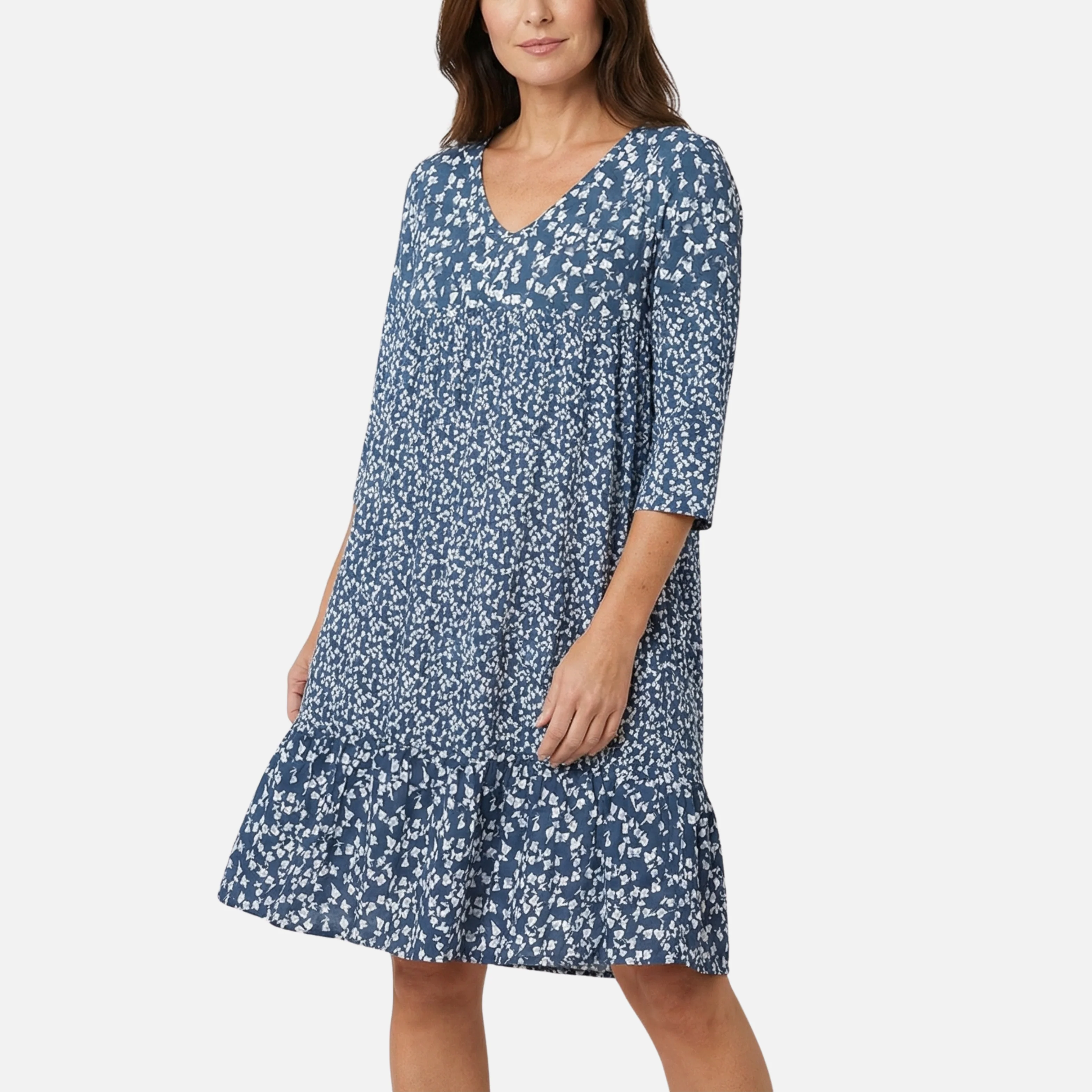 Anika | Damen Sommerliches Midi Kleid Floral V-Ausschnitt – Florales Midi Sommer - Image 3