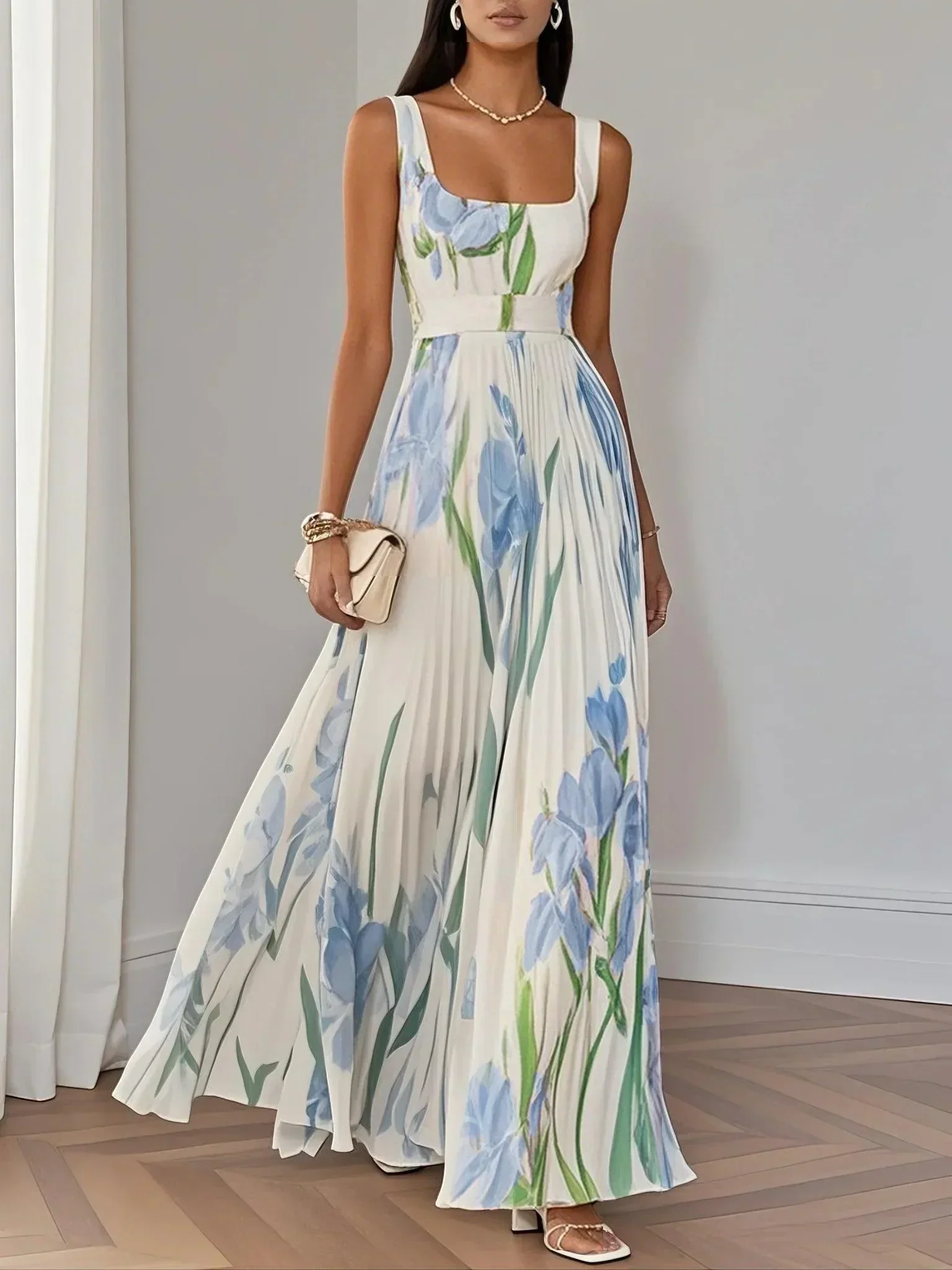 Sophie™ | Luxuriöses plissiertes Maxikleid mit Blumenmuster - Image 5