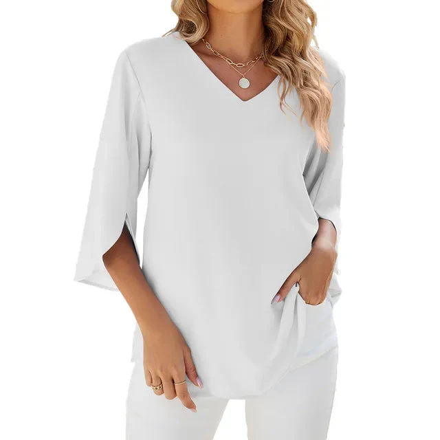 Sophie | Stilvolle Sommerbluse mit V Ausschnitt - Image 5
